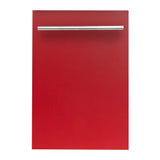 ZLINE 18 in. Compact Top Control Dishwasher with Stainless Steel Tub and Modern Style Handle, 52 dBa (DW-18) [Color: Red Matte]
