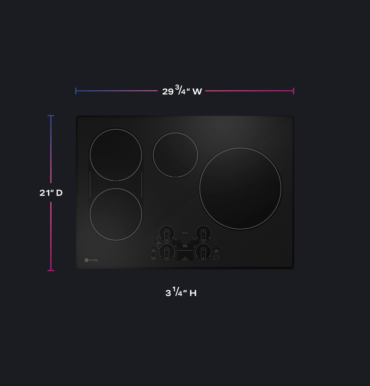 GE Profile™ ENERGY STAR® 30" Built-In Touch Control Induction Cooktop