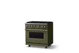 36"W. Sealed Burner Gas Range (Burner: 6b, Finish: Martini, Trim: Brushed Brass, Fuel: Natural Gas)