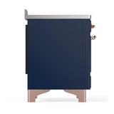ILVE UMIB48QNR3MBP Majestic III 48 inch Induction Range with 6 Elements, 5.02 cu. ft. Total Oven Capacity (Solid Door, Midnight Blue, Copper)