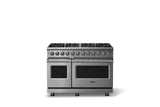 48"W. Dual Fuel Range (Burner: 8b, Finish: Stainless Steel, Trim: Polished Chrome, Fuel: Propane)