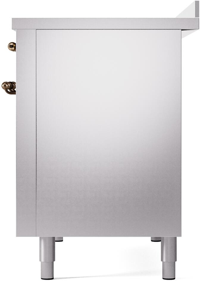 Nostalgie II 48 Inch Electric Freestanding Range in Stainless Steel with Bronze Trim