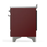 ILVE UMIB48NR3BUC Majestic III 48 inch Induction Range with 6 Elements, 5.02 cu. ft. Total Oven Capacity (Triple Glass Door, Burgundy, Chrome)