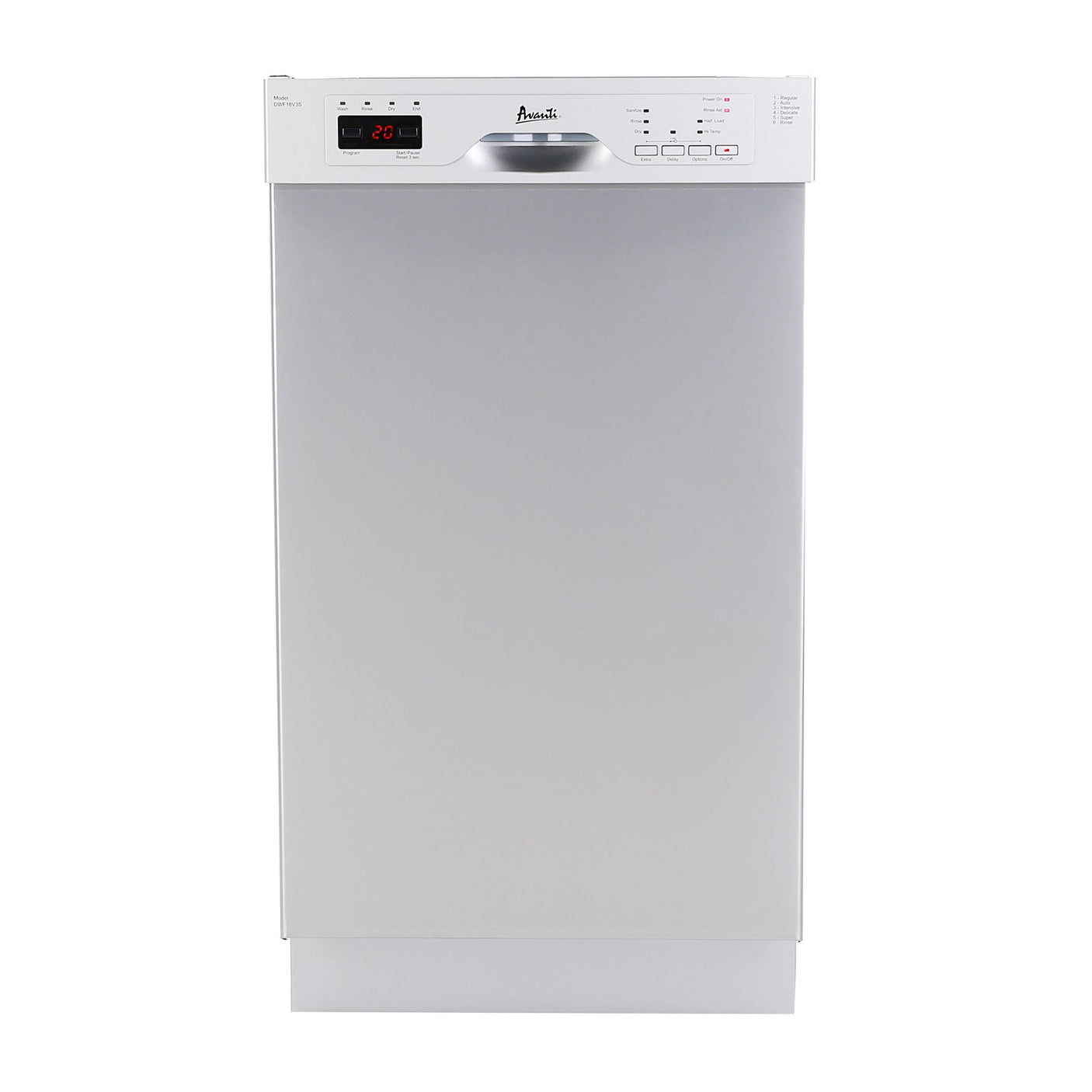 Avanti 18" Built In Dishwasher - White