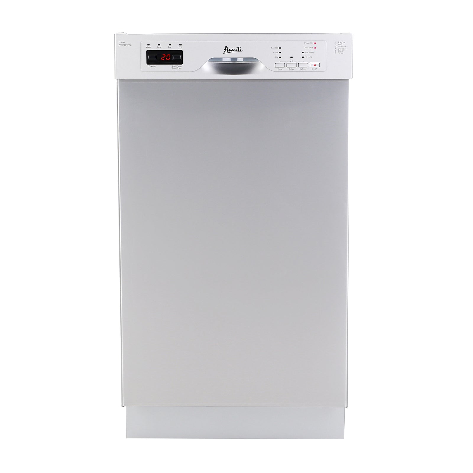 Avanti 18" Built In Dishwasher - White