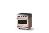 30"W. Dual Fuel Range (Finish: Blush, Trim: Polished Chrome, Fuel: Natural Gas)