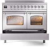 Nostalgie II 40 Inch Electric Freestanding Range in Stainless Steel with Chrome Trim