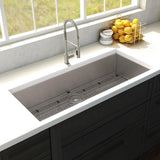 ZLINE 36 in. Meribel Undermount Single Bowl Stainless Steel Kitchen Sink with Bottom Grid (SRS-36)