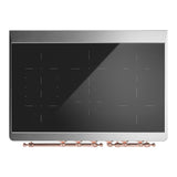 ILVE UMDIB40QNR3SSP Majestic III 40 inch Induction Range with 6 Elements, 3.82 cu. ft. Total Oven Capacity (Solid Door, Stainless Steel, Copper)