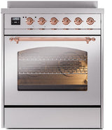 Nostalgie II 30 Inch Electric Freestanding Range in Stainless Steel with Copper Trim