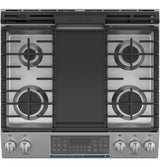 GE 30" Slide-In Front Control Gas Double Oven Range