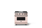 36"W. Sealed Burner Gas Range (Burner: 4g, Finish: Blush, Trim: Polished Chrome, Fuel: Propane)