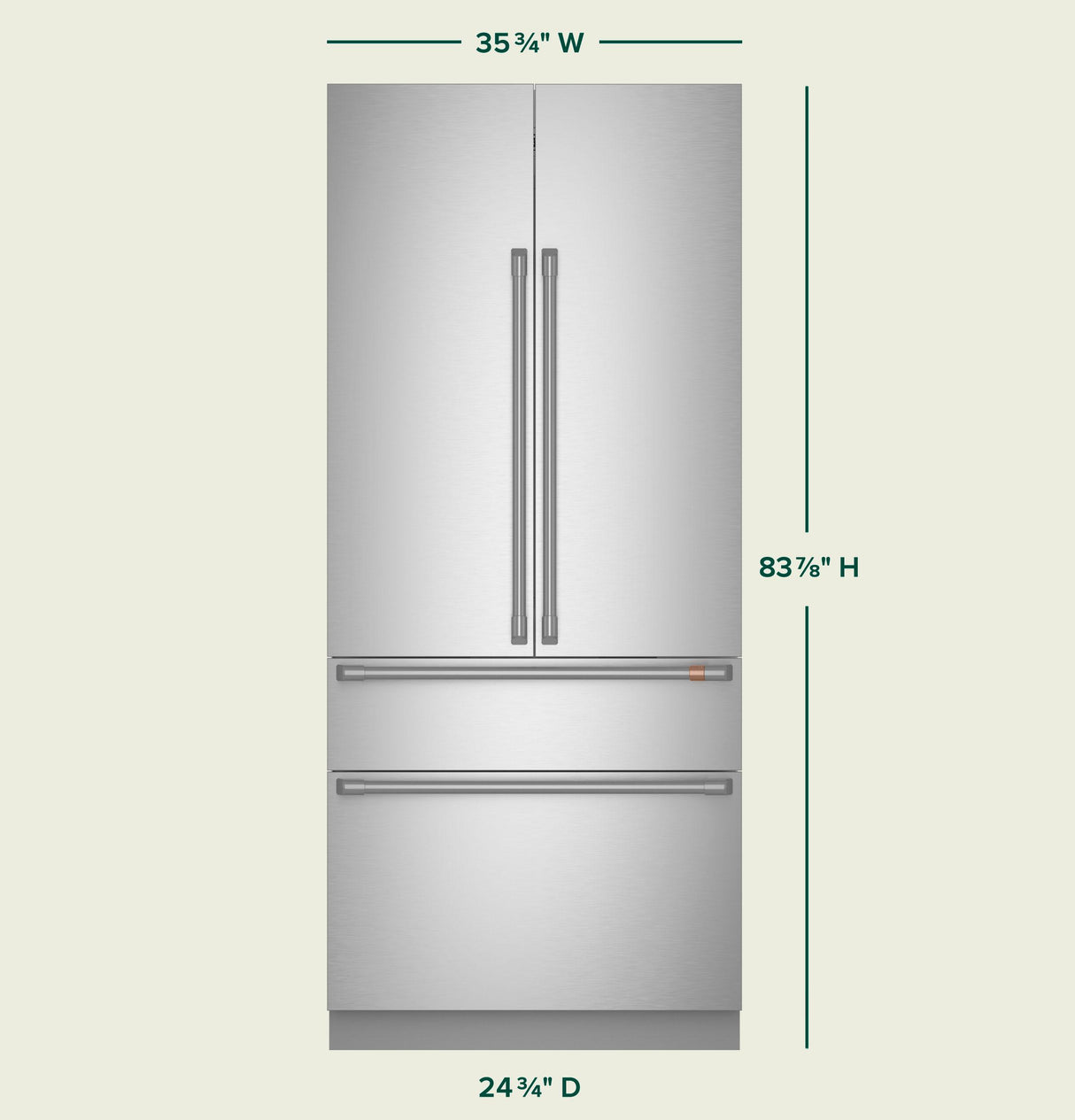 CAFE™ 36" Panel-Ready Integrated French-Door Refrigerator
