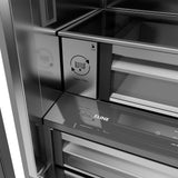 ZLINE Autograph Edition 36 in. 19.6 cu. ft. Panel Ready French Door Built-In Bottom Freezer Refrigerator with Water Dispenser and Ice Maker with Stainless Steel Interior and Matte Black Accents (SRBIVZ-36-MB)
