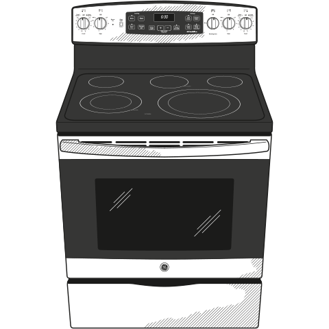 GE® 30" Free-Standing Electric Convection Range