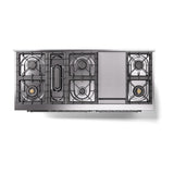 ILVE UN60FQNMPEGCLP Nostalgie II Noblesse 60 inch Dual Fuel Range (9 Sealed Burners + Griddle, Liquid Propane, Solid Door, Emerald Green, Chrome)