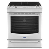 White Ice Maytag® 5.8 cu. ft. Front Control Gas Range with the FIT System