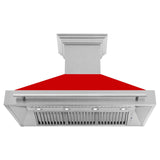 ZLINE 48 in. DuraSnow Stainless Steel Range Hood with Colored Shell Options (8654SNX-48) [Color: Red Matte]