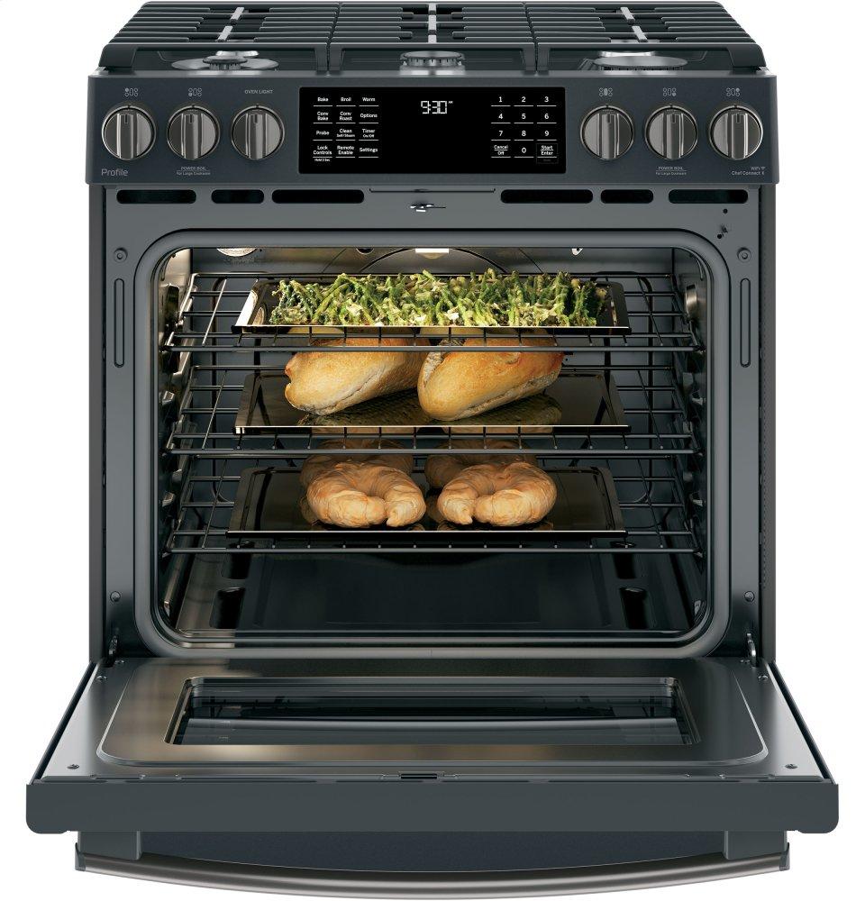 GE Profile™ 30" Smart Slide-In Front-Control Gas Range