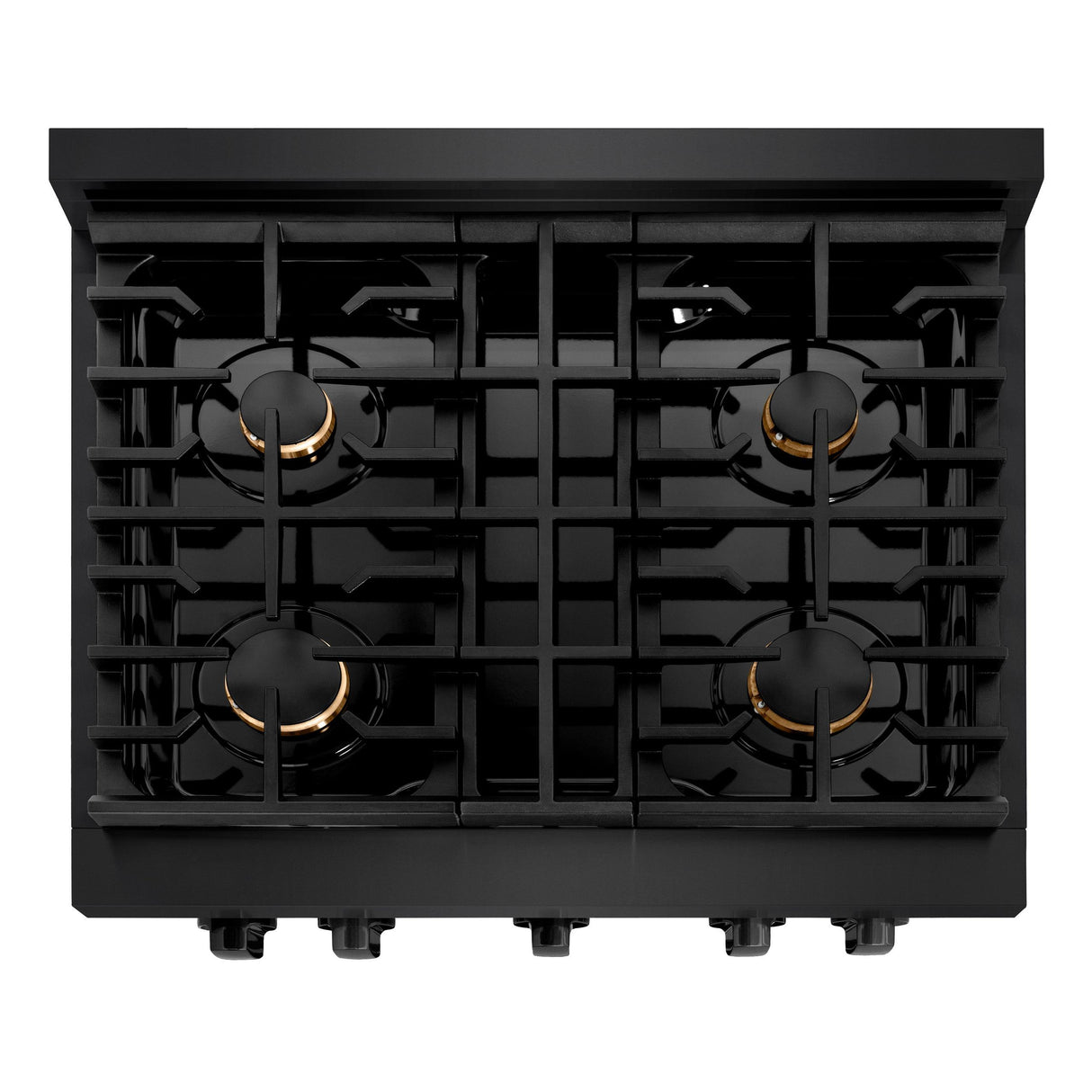 ZLINE 30 in. 4.2 cu. ft. Gas Range with Convection Gas Oven in Black Stainless Steel with 4 Brass Burners (SGRB-BR-30)