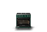 36"W. Sealed Burner Gas Range (Burner: 6b, Finish: Ivy, Trim: Polished Chrome, Fuel: Natural Gas)