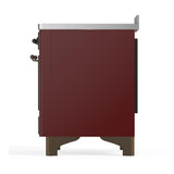 ILVE UMIB48NR3BUB Majestic III 48 inch Induction Range with 6 Elements, 5.02 cu. ft. Total Oven Capacity (Triple Glass Door, Burgundy, Burnished)