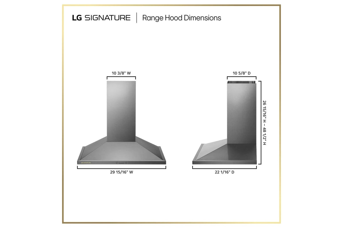 LG SIGNATURE 36 Inch Wall Mount Chimney Hood