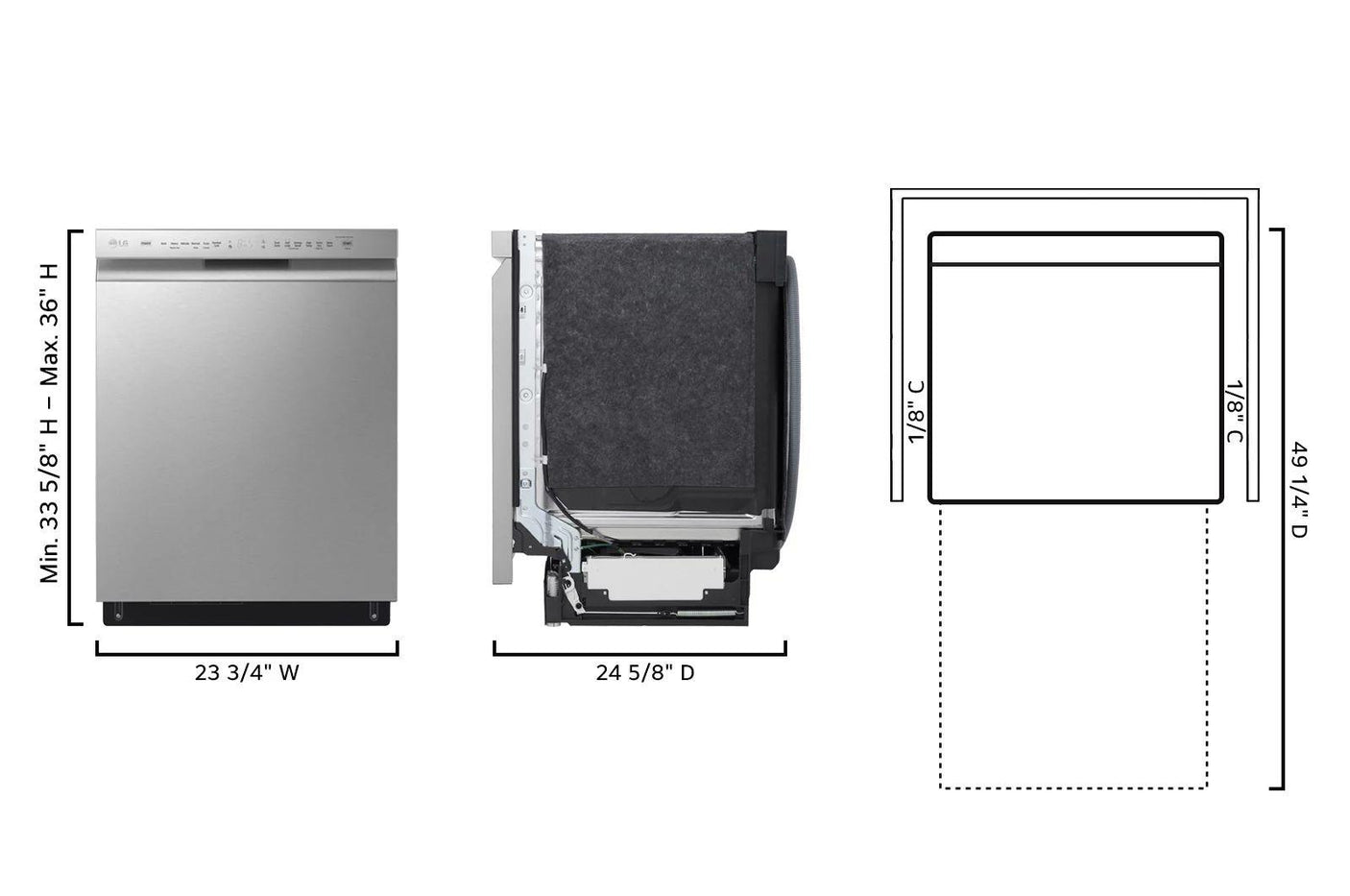 24-inch Wide QuadWash™ Front Control Dishwasher - Stainless Steel