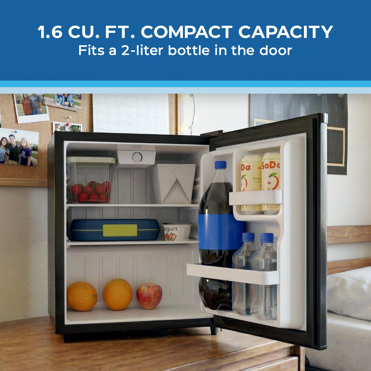 Avanti 1.6 Cu. Ft. Compact Refrigerator with Auto-Defrost, in Black (AVAR16F1B)