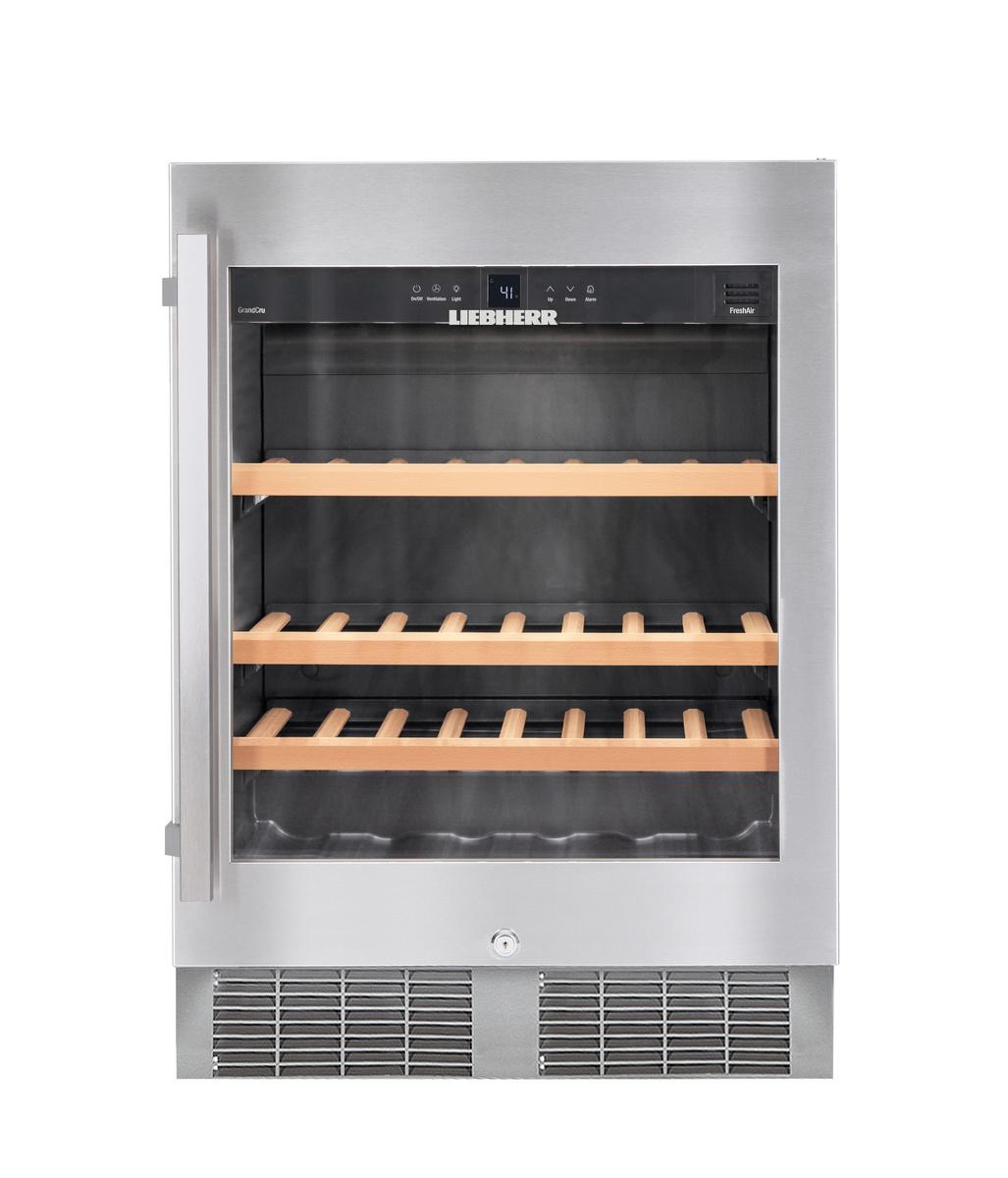 Undercounter Wine Cabinet, 24", Lock, 1 Zone, Reversible Door