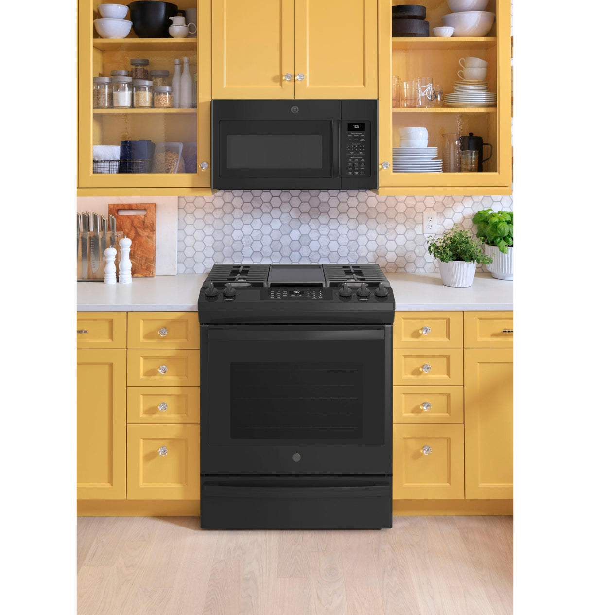 GE® 30" Slide-In Front-Control Convection Gas Range with No Preheat Air Fry