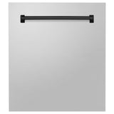 ZLINE Autograph Edition 24" Tallac Dishwasher Panel in Stainless Steel with Matte Black Handle (DPVZ-304-24-MB)