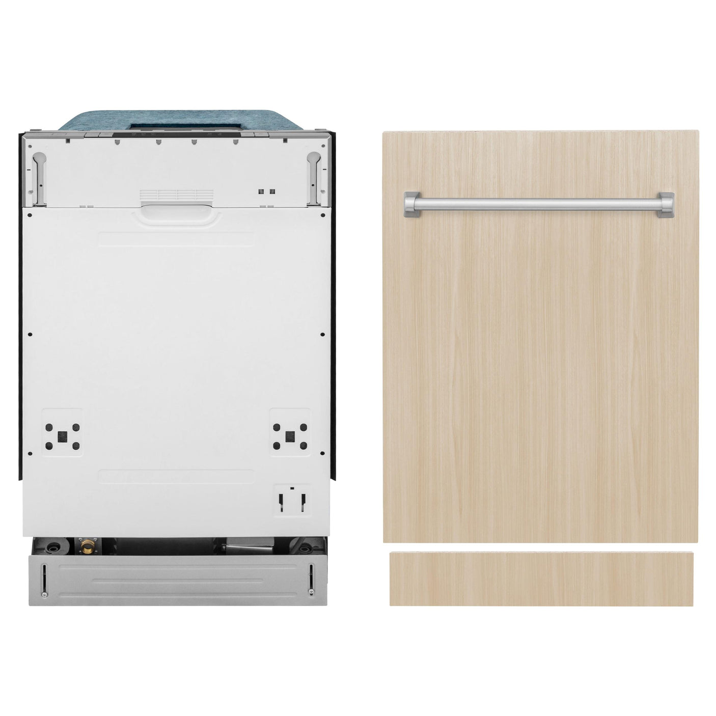 ZLINE 18 in. Compact Panel Ready Top Control Dishwasher with Stainless Steel Tub, 54dBa (DW7714-18)