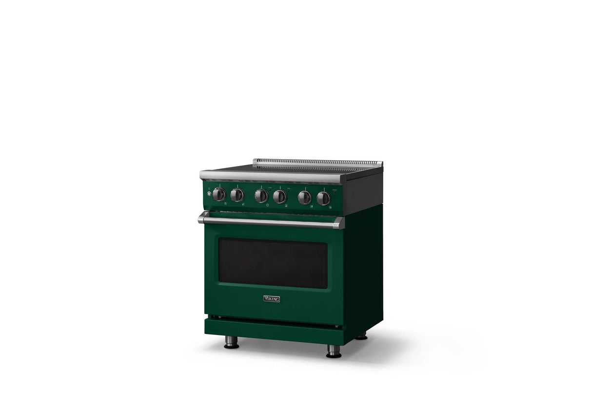 30"W. Electric Range (Finish: Ivy, Trim: Polished Chrome)