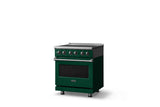 30"W. Electric Range (Finish: Ivy, Trim: Polished Chrome)