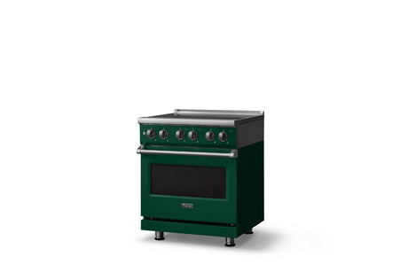 30"W. Electric Range (Finish: Ivy, Trim: Polished Chrome)