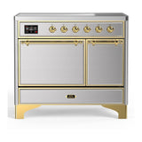 ILVE UMDIB40QNR3SSG Majestic III 40 inch Induction Range with 6 Elements, 3.82 cu. ft. Total Oven Capacity (Solid Door, Stainless Steel, Brass)