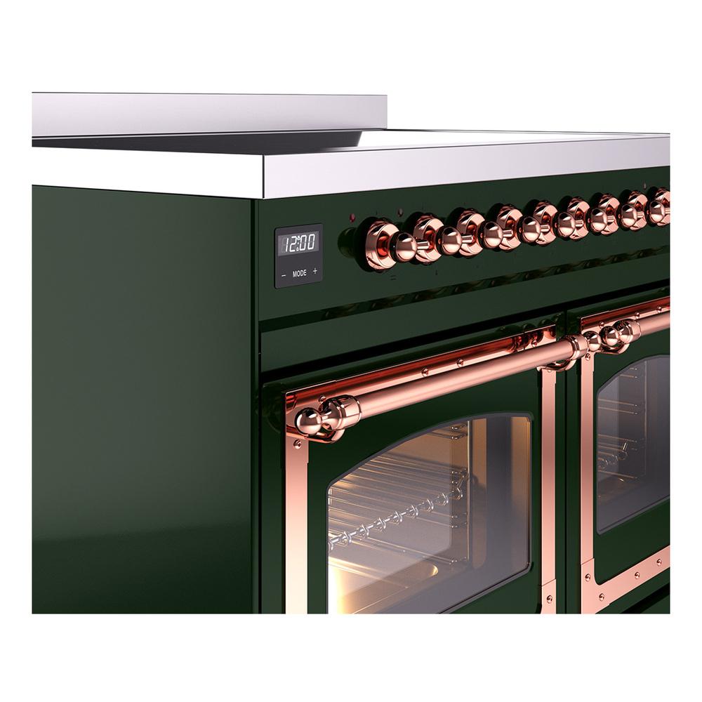 ILVE UNDI406NMPEGP Nostalgie II Noblesse 40 inch Induction Range (Triple Glass Door, Emerald Green, Copper)