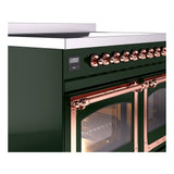 ILVE UNDI406NMPEGP Nostalgie II Noblesse 40 inch Induction Range (Triple Glass Door, Emerald Green, Copper)