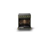 30"W. Induction Range (Finish: Martini, Trim: Brushed Brass)
