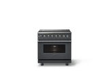 36"W. Induction Range (Finish: Cast Black, Trim: Polished Chrome)
