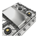 ILVE UHCP965FNSSCLP Nostalgie II 36 inch Built-In Gas Cooktop with Griddle, in Stainless Steel (Liquid Propane, Chrome)