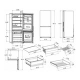 Verona VEFBF2814RSL 28 inch Bottom Freezer Refrigerator with 14.8 cu. ft. Total Capacity, Recessed Handle, Reversible Doors, Ice Maker, Energy Star