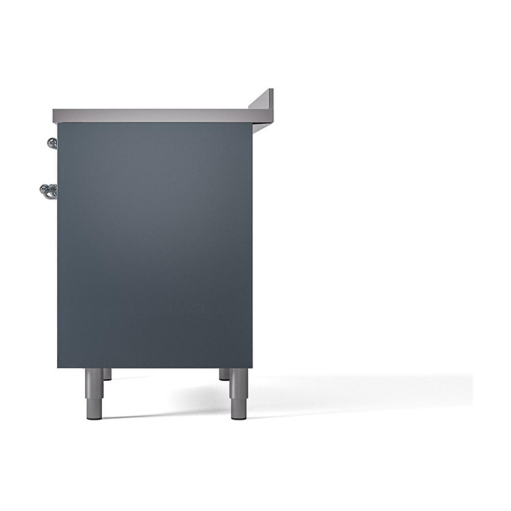 ILVE UNDI406QNMPBGC Nostalgie II Noblesse 40 inch Induction Range (Solid Door, Blue Grey, Chrome)