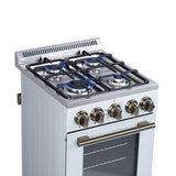 Forno Lamazze 20 Inch Freestanding Gas Range in White, Compact Design