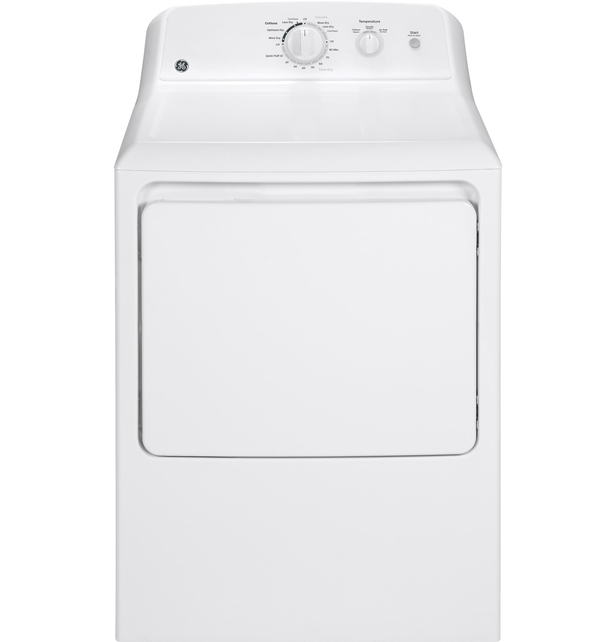 GE® 6.2 cu. ft. capacity aluminized alloy drum gas dryer