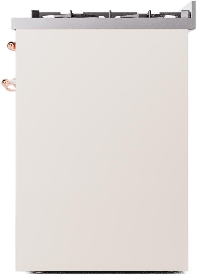 Nostalgie II 30 Inch Dual Fuel Natural Gas Freestanding Range in Antique White with Copper Trim