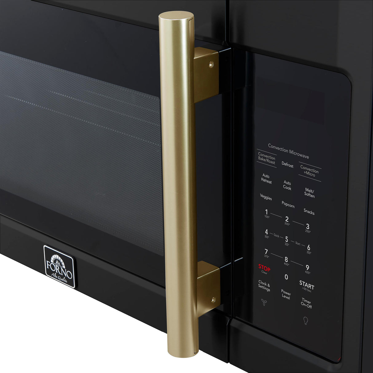 Forno Fornace 30-Inch Over the Range Convection Microwave, Black - 1.5 cu.ft, 300 CFM Vent, Touch Control, LED Light
