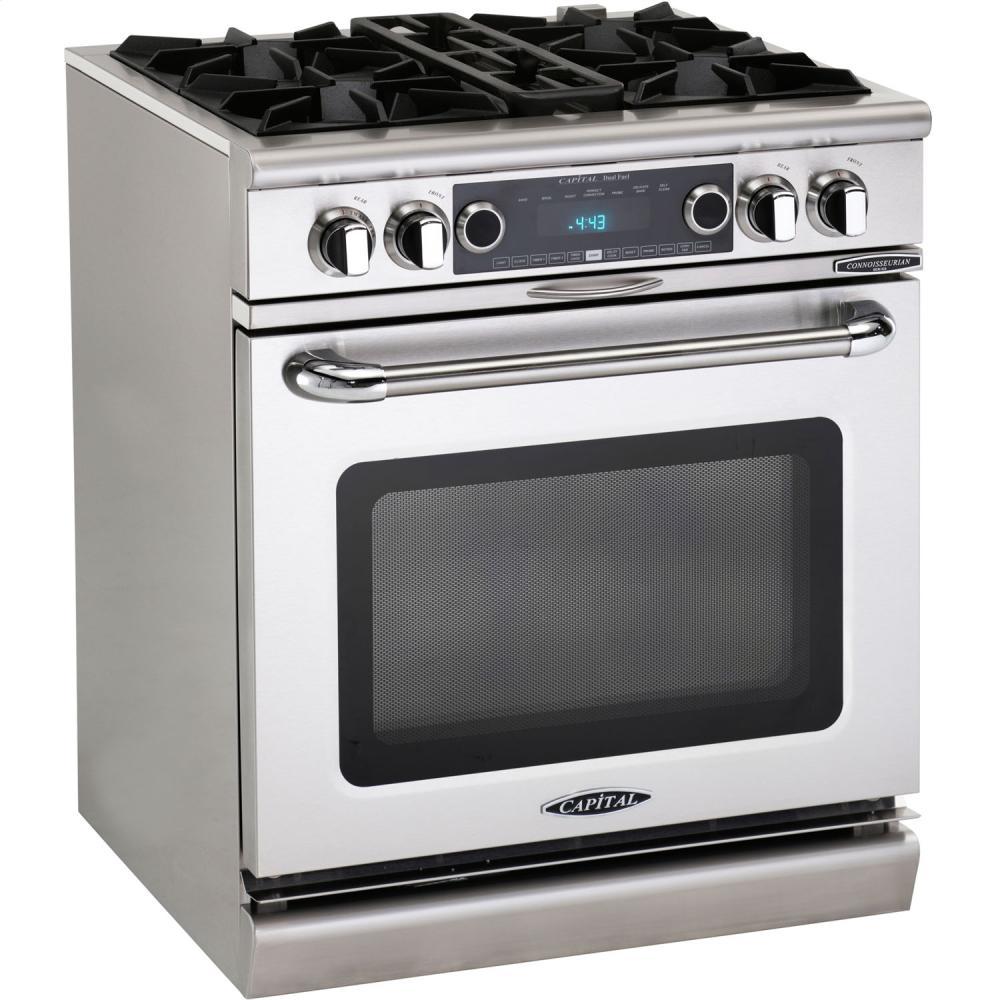 30" 4 Burner Gas Convection Range, Dual Fuel, Self Clean
