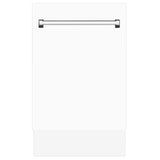 ZLINE 18" Tallac Series 3rd Rack Top Control Dishwasher with Traditional Handle, 51dBa [Color: White Matte]